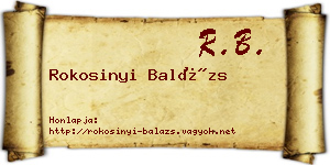 Rokosinyi Balázs névjegykártya